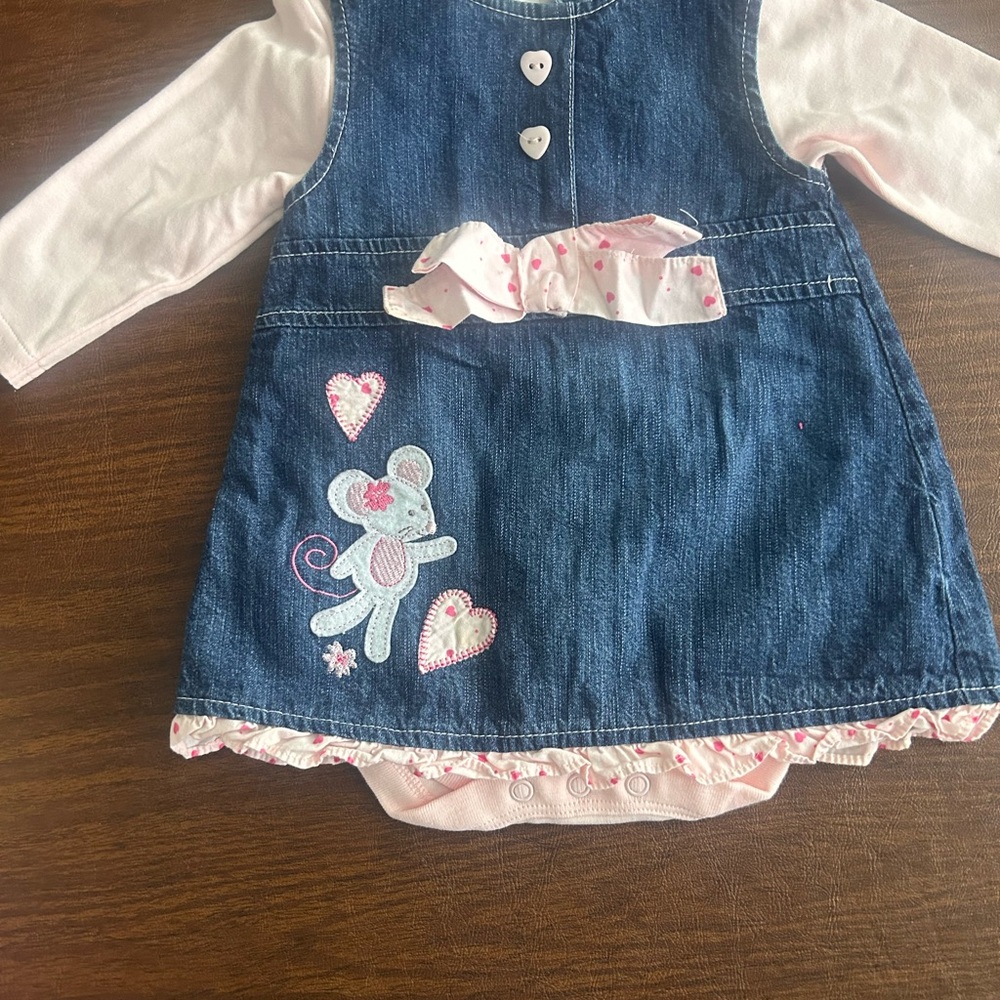 Next Level Apparel Blue and Pink Kids Casual Dress